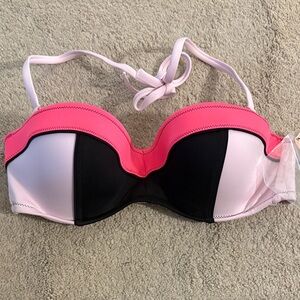 Victoria's Secret Pink and Black Bikini Top